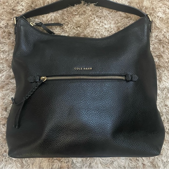 Cole Haan Black Leather Hobo Bag - Picture 2 of 16